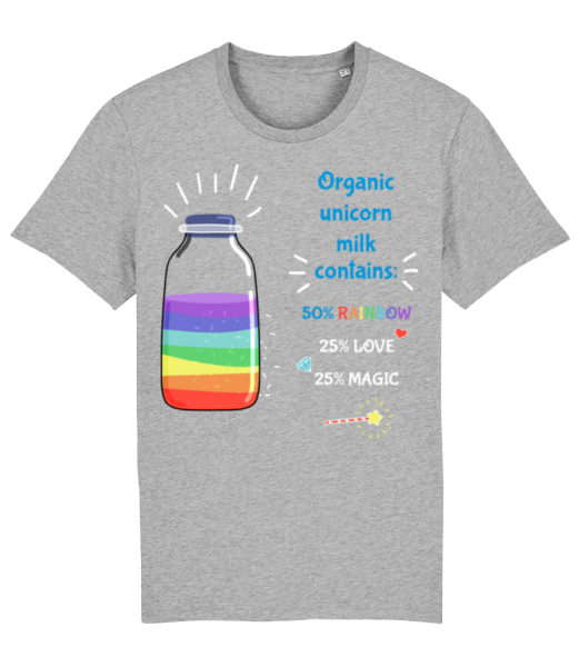 Organic Unicorn Milk - Pánske bio tričko Stanley Stella - Melírovo šedá - Predné