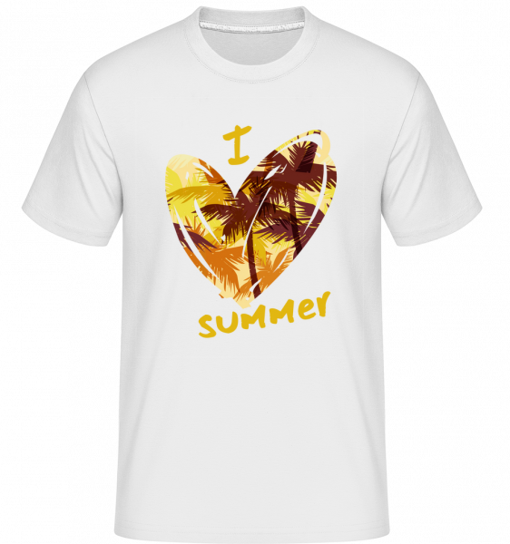 I Love Summer Heart -  Shirtinator tričko pre pánov - Biela - Predné