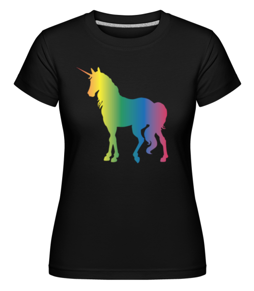 Unicorn Dúha -  Shirtinator tričko pre dámy - Čierna - Predné