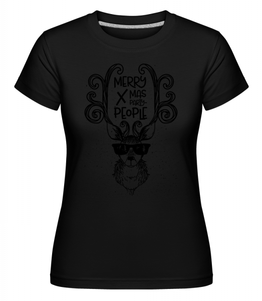 Merry Xmas Party People -  Shirtinator tričko pre dámy - Čierna - Predné