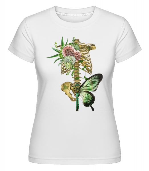 rafinovaný Spine -  Shirtinator tričko pre dámy - Biela - Predné