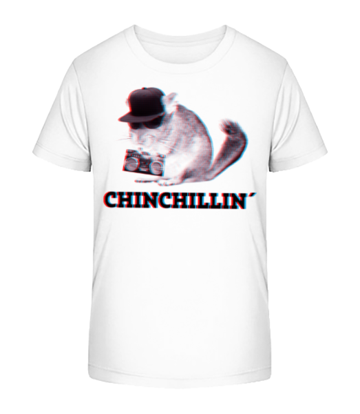 ChinChillin ' - Detské bio tričko Stanley Stella - Biela - Predné