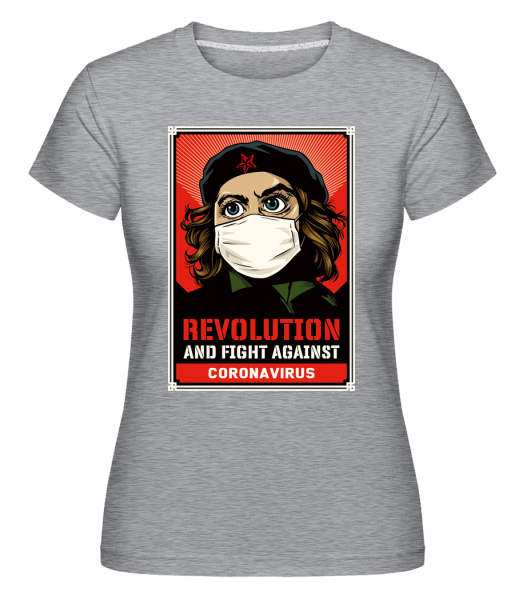 Revolution And Fight -  Shirtinator tričko pre dámy - Melírovo šedá - Predné