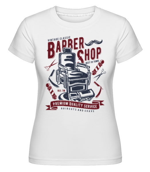 Vintage Barber Shop -  Shirtinator tričko pre dámy - Biela - Predné