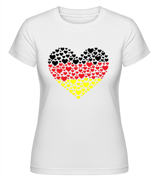 Hearts Nemecko -  Shirtinator tričko pre dámy - Biela - Predné