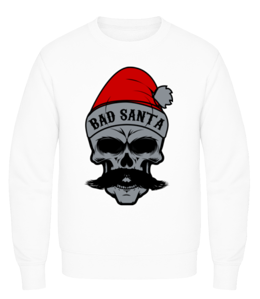 Bad Santa Skull - Pánska mikina - Biela - Predné