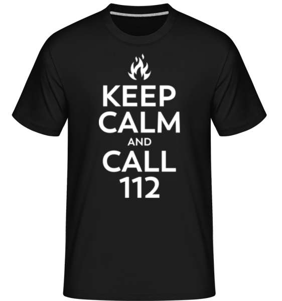 Keep Calm And Call 112 -  Shirtinator tričko pre pánov - Čierna - Predné