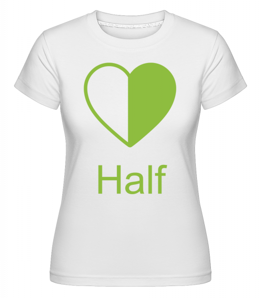 Half Heart -  Shirtinator tričko pre dámy - Biela - Predné