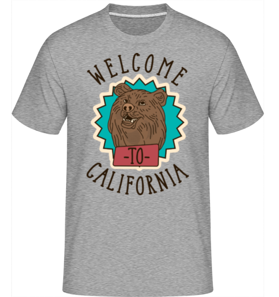 Welcome To California -  Shirtinator tričko pre pánov - Melírovo šedá - Predné