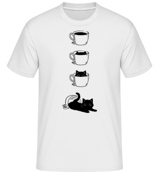 Cat In Cup -  Shirtinator tričko pre pánov - Biela - Predné