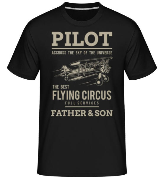 Pilot -  Shirtinator tričko pre pánov - Čierna - Predné