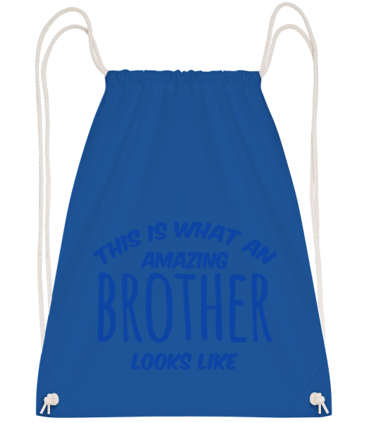 Amazing Brother Looks Like - Drawstring batoh so šnúrkami - Kráľovská modrá - Predné
