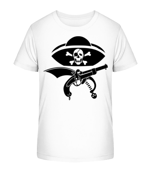 Pirate Symbol Black - Detské bio tričko Stanley Stella - Biela - Predné