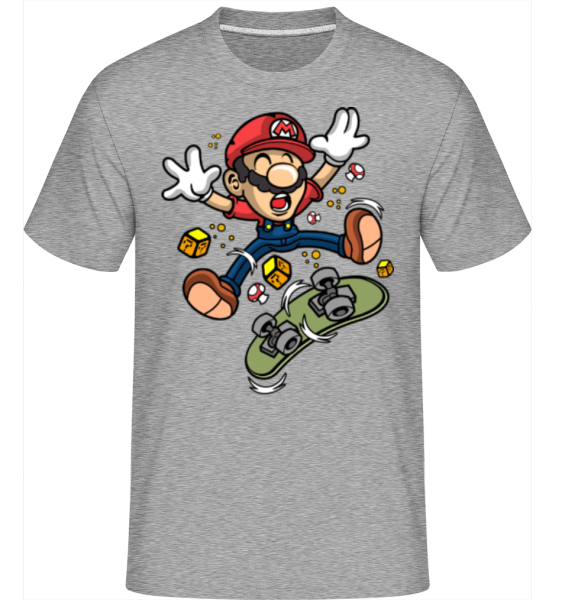 Mario Skater -  Shirtinator tričko pre pánov - Melírovo šedá - Predné