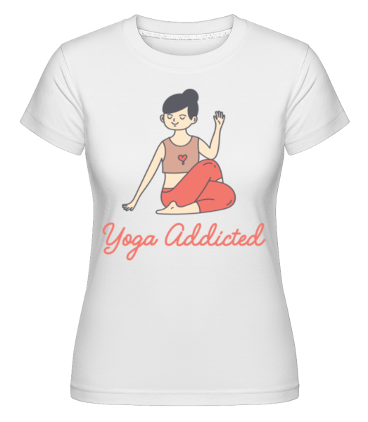Yoga Addicted -  Shirtinator tričko pre dámy - Biela - Predné