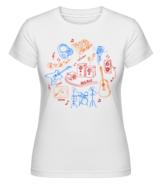 Hudobné nástroje -  Shirtinator tričko pre dámy - Biela - Predné