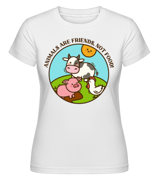 Animals Are Friends Not Food -  Shirtinator tričko pre dámy - Biela - Predné
