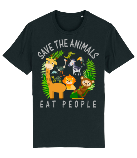 Save The Animals - Pánske bio tričko Stanley Stella - Čierna - Predné
