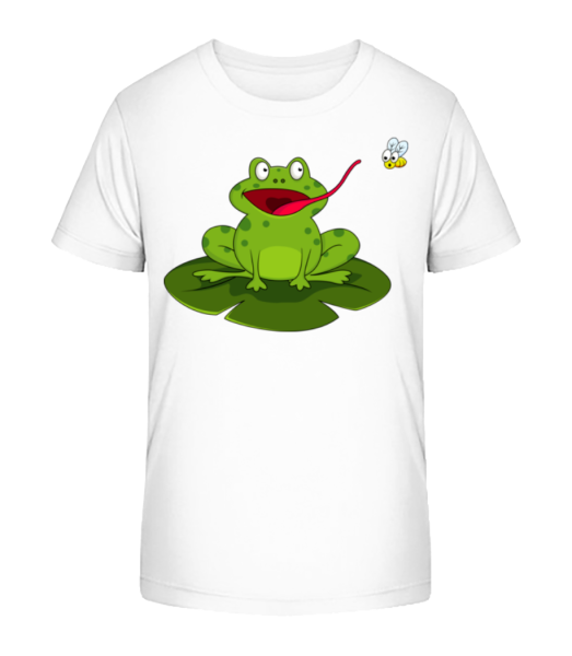 Frog Catches Insect - Detské bio tričko Stanley Stella - Biela - Predné