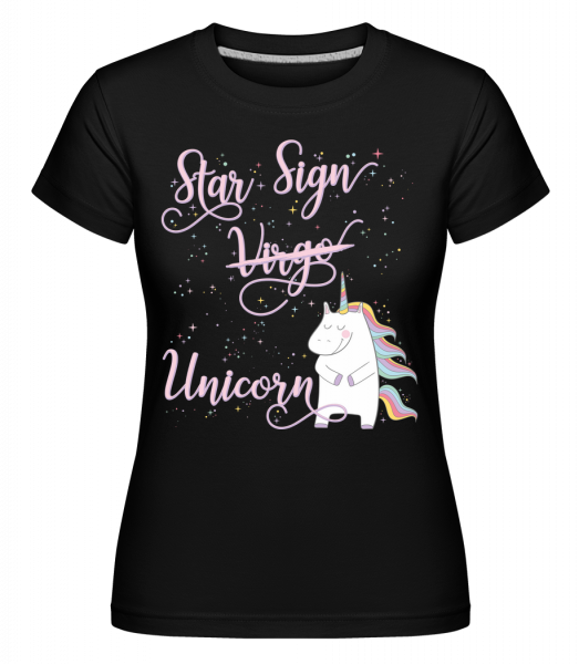 Hviezdne znamenie Unicorn Virgo -  Shirtinator tričko pre dámy - Čierna - Predné