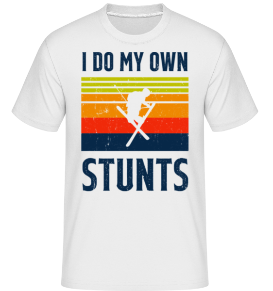 I Do My Own Stunts -  Shirtinator tričko pre pánov - Biela - Predné