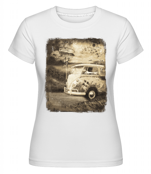 festival Bus -  Shirtinator tričko pre dámy - Biela - Predné