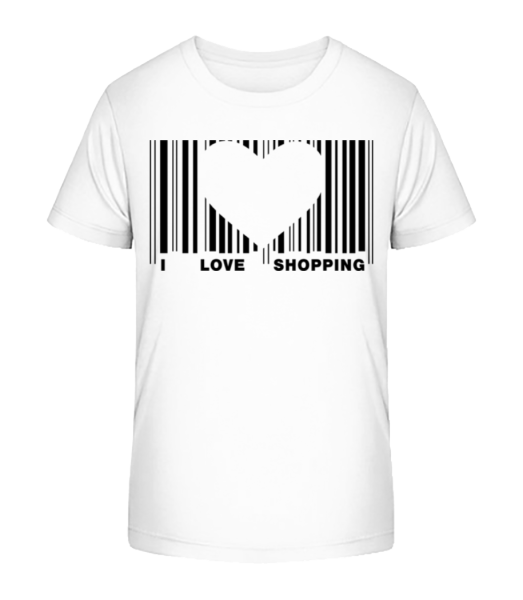 Barcode Love Shopping - Detské bio tričko Stanley Stella - Biela - Predné