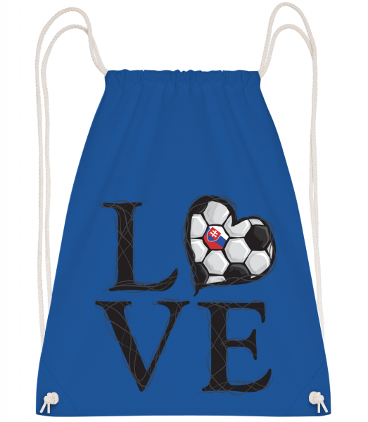 Football Love Slovakia - Drawstring batoh so šnúrkami - Kráľovská modrá - Predné