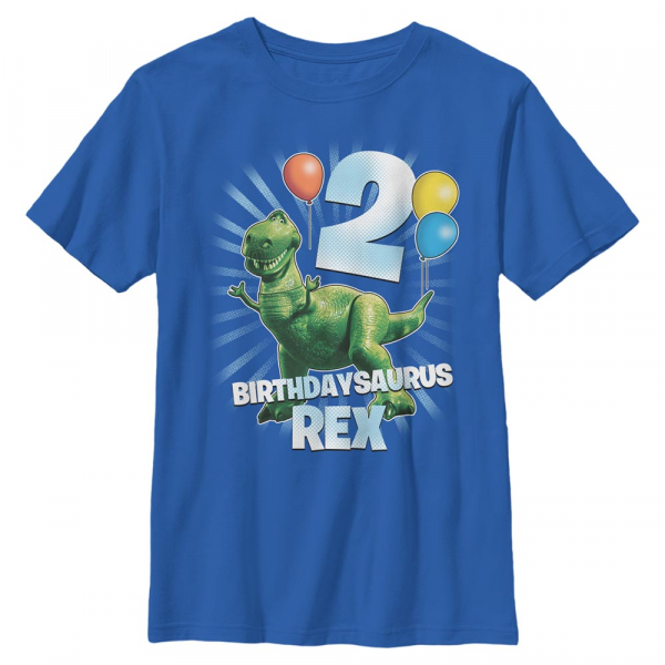 Pixar - Toy Story - Rex Ballon 2 - Narodeniny - Detské Tričko - Kráľovská modrá - Predné