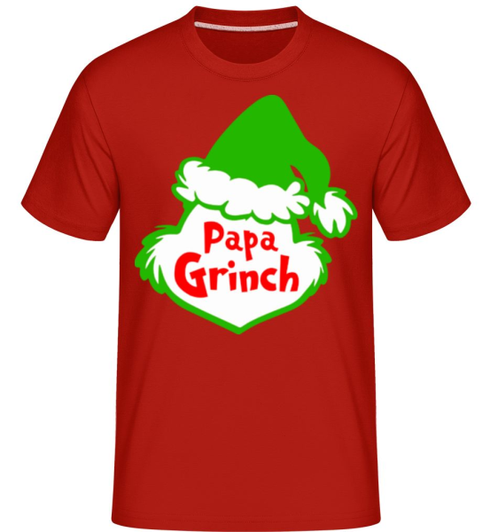 Papa Grinch -  Shirtinator tričko pre pánov - Červená - Predné