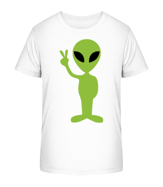 Alien Peace Sign - Detské bio tričko Stanley Stella - Biela - Predné