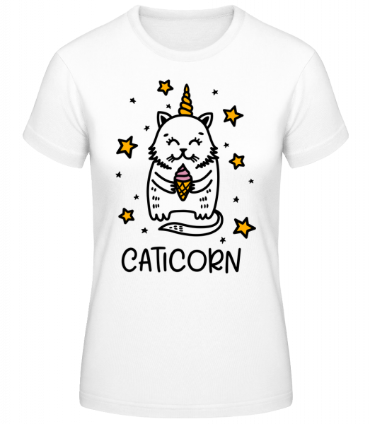 Caticorn - Dámske basic tričko - Biela - Predné