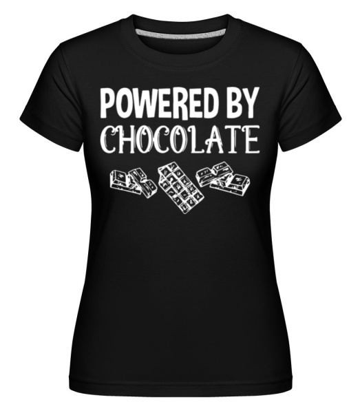 Powered by Chocolate -  Shirtinator tričko pre dámy - Čierna - Predné