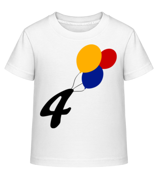 Výročie 4 Balloons - Detské Shirtinator tričko - Biela - Predné