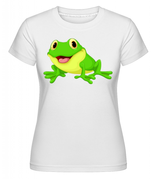 Žaba s otvorenými ústami -  Shirtinator tričko pre dámy - Biela - Predné