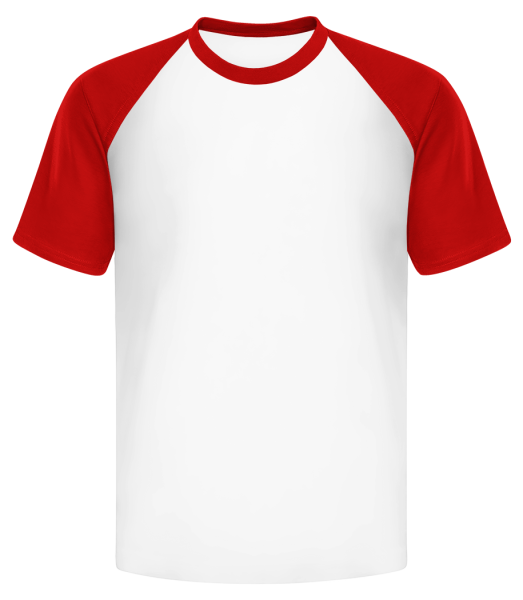 Pánske baseball tričko - Biela / Červená - Predné