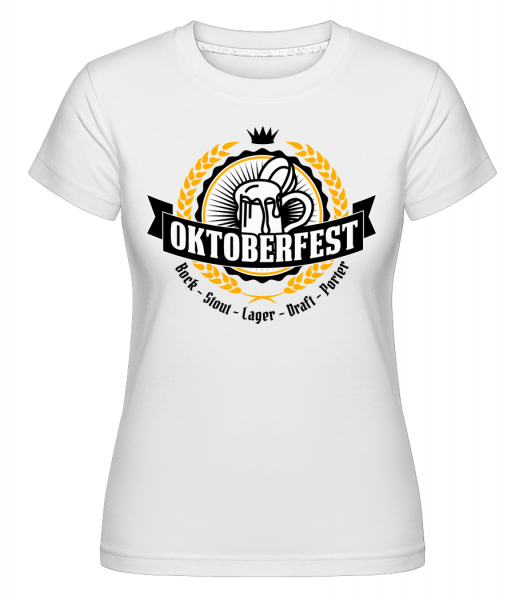 Oktoberfest Maß -  Shirtinator tričko pre dámy - Biela - Predné