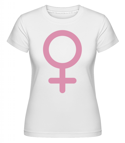 Žena Ikona Pink -  Shirtinator tričko pre dámy - Biela - Predné