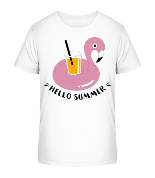 Dobrý deň, Summer Flamingo - Detské bio tričko Stanley Stella - Biela - Predné