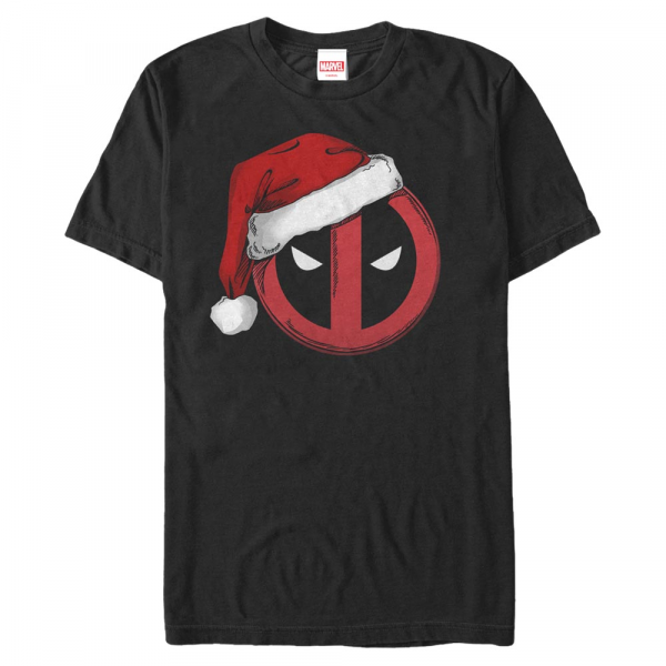 Marvel - Deadpool - Deadpool Santa Hat - Vianoce - Pánske Tričko - Čierna - Predné