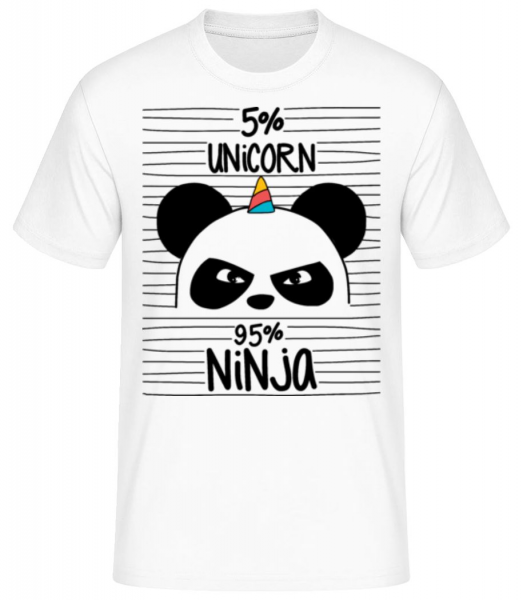 5% Unicorn 95% Ninja - Pánske basic tričko - Biela - Predné