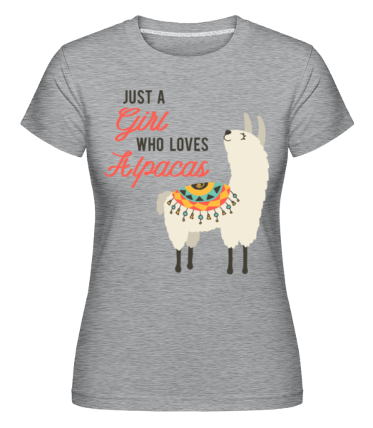 Just A Girl Who Loves Alpacas -  Shirtinator tričko pre dámy - Melírovo šedá - Predné