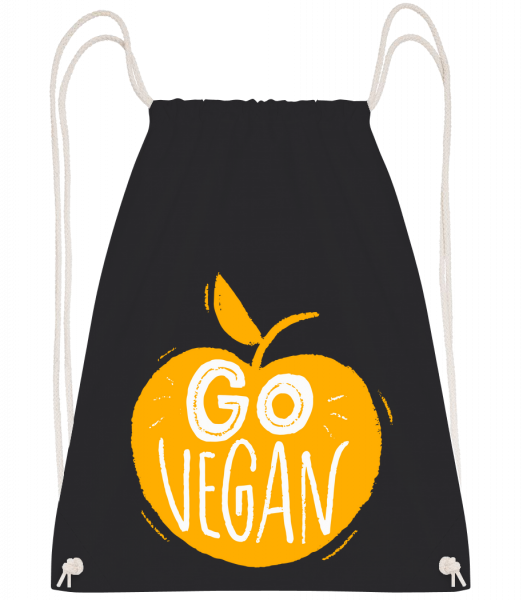 Go Vegan - Drawstring batoh so šnúrkami - Čierna1 - Predné
