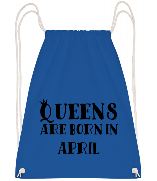 Queens Are Born In April - Drawstring batoh so šnúrkami - Kráľovská modrá - Predné