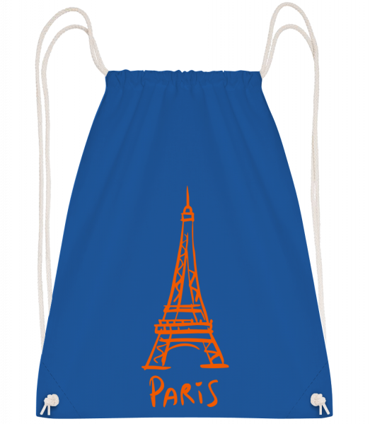 Paris Sign - Drawstring batoh so šnúrkami - Kráľovská modrá - Predné
