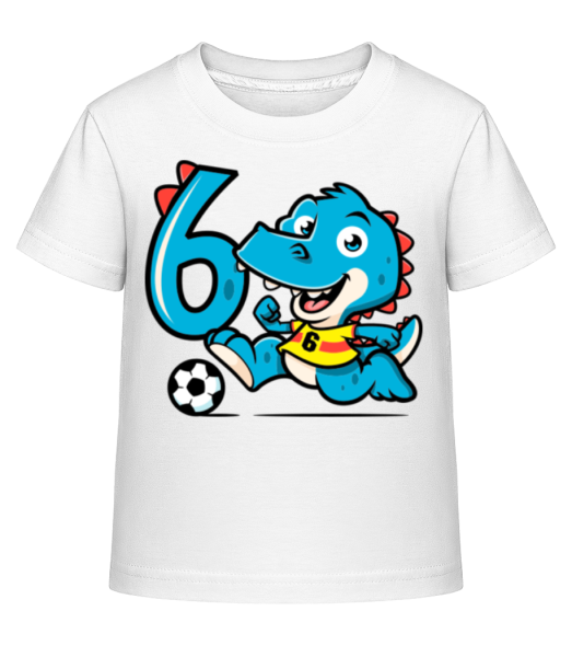 6  Narodeniny Dinosaura - Detské Shirtinator tričko - Biela - Predné