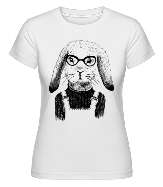 Hipster Rabbit -  Shirtinator tričko pre dámy - Biela - Predné