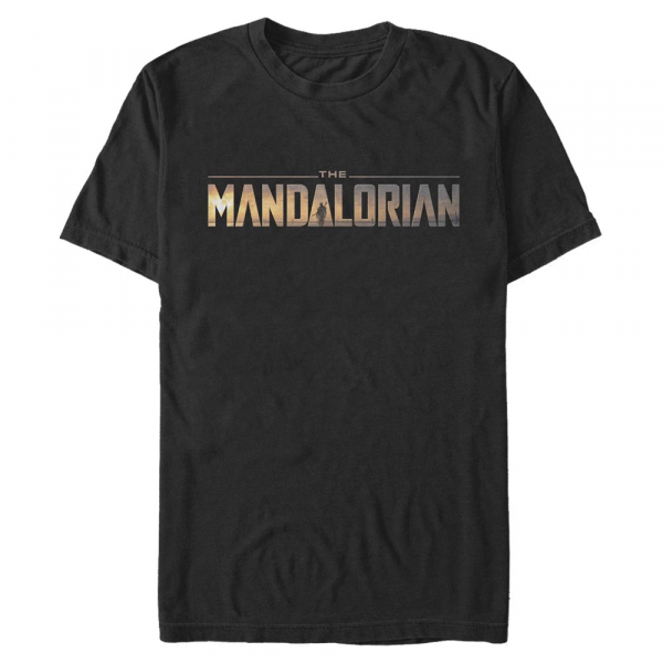 Star Wars - Mandalorián - Logo Mandalorian - Pánske Tričko - Čierna - Predné