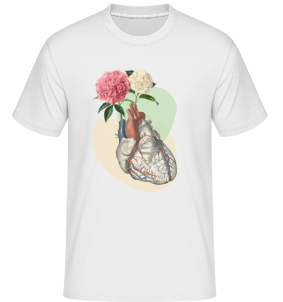 Flowers Heart -  Shirtinator tričko pre pánov - Biela - Predné