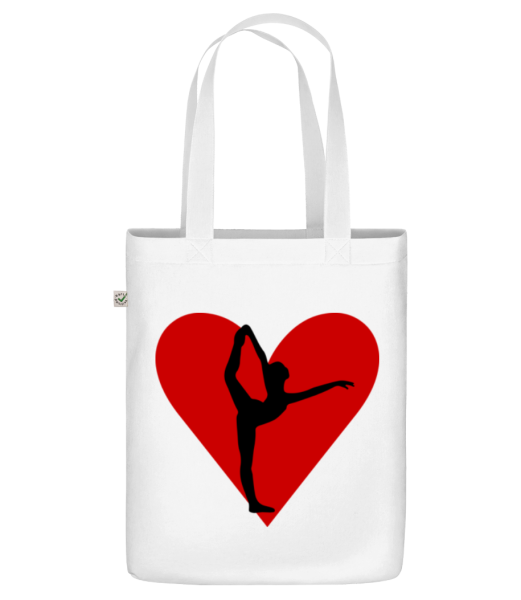 Yoga Heart - Organická taška - Biela - Predné
